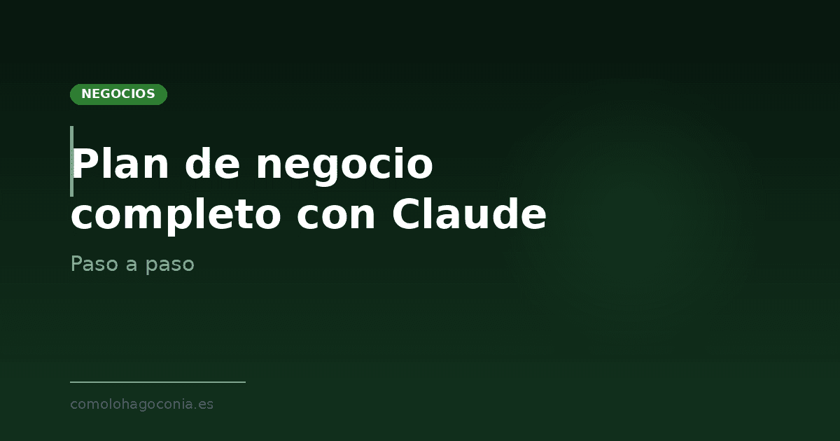 Cómo crear un plan de negocio completo con Claude en una tarde